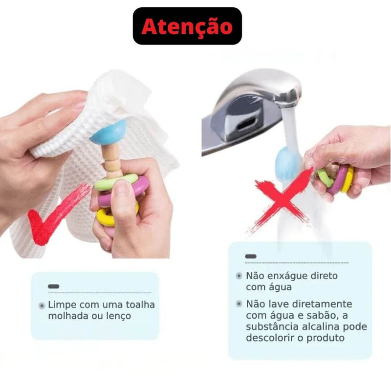 Kit Chocalhos Montessori com Amiguirumi - 5 peças